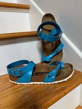 Birkenstock Teal Blue Strappy Sandals Size 41